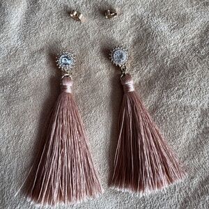 Elegant Tassel Earrings with Rhinestone Accents